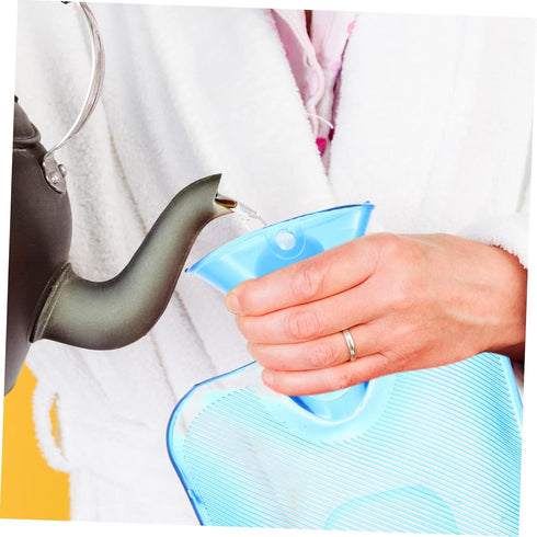 Transparent Blue Hot Water Bottle Portable Reusable Thick Hot Water Bag for Winter Hand Warmer Household Heating Pad
