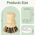 Set DEBETOOL Bamboo Dish Brush with Holder - Natural Dish Scrub Brush for Cleaning Dishes, Fast Dry Design Kitchen Dish