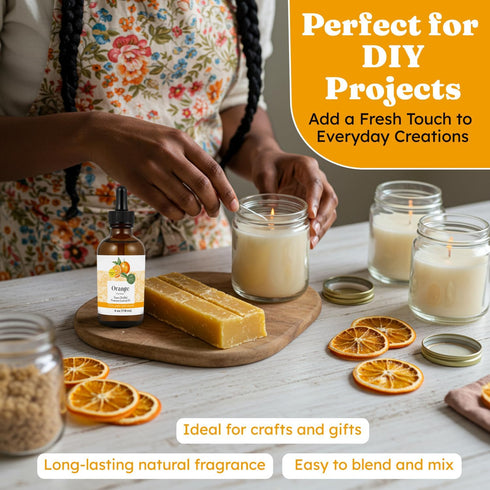 Halo Naturals 4oz Steam Distilled Orange Essential Oil - Premium Hair Growth Oil for Scalp Stimulation & Refreshing