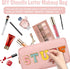 Nylon Small Makeup Bag for Purse, Cute Preppy Pink Cosmetic Zipper Pouch, Waterproof