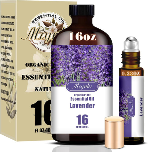 Set, 16oz 8oz Lavender Essential Oil & Strawberry Fragrance Oil & Natural Scent for Diffusers, Candles, Soap Making
