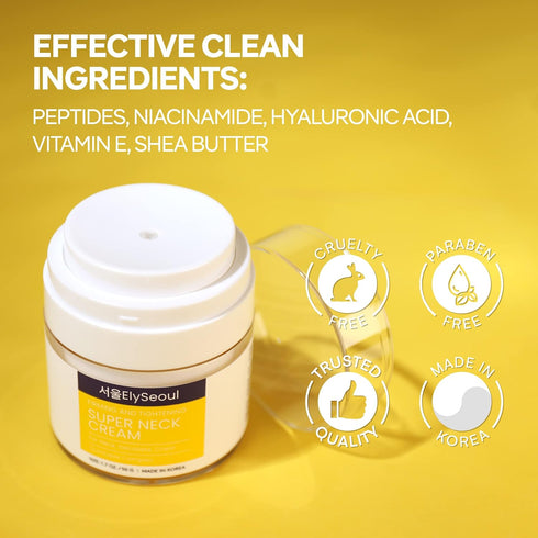 Super Neck Chest Wrinkle Cream - Advanced Tightening Firming Lifting, Korean Skin Care Anti-Aging