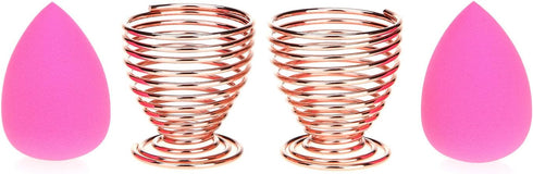 LanMa Beauty Sponge Blender Holder, (2 Pack Rose Gold) Makeup Sponge Drying Stand Storage Egg Powder Puff Display Stand
