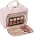NISHEL Hanging Travel Toiletry Bag - Visible Makeup Organizer Case for Travel Accessories, Bathroom Shower (Pink)