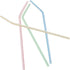 Items 4U! 125 Flex Straws in Assorted Colors with Stripe Design