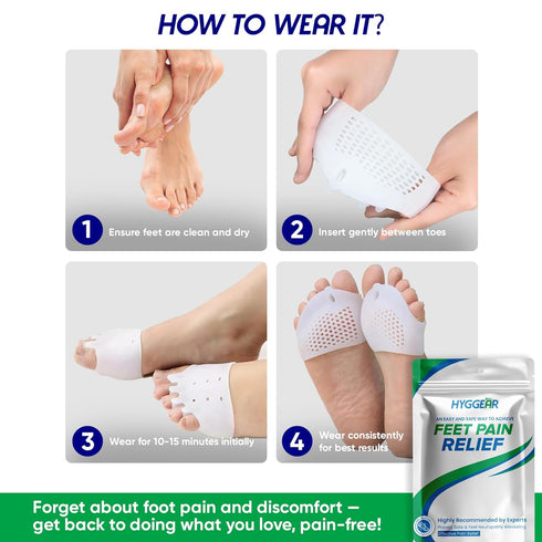 Hammer Silicone Toe Separators (Left & Right Pair), Toe Spacer for Overlapping Toes, Foot Pain Relief for Bunions, Toe