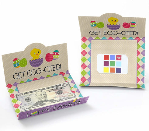 Set 8 Big Dot of Happiness Easter Money and Gift Card Holders - Hippity Hoppity Spring Bunny Design, Premium Cardstock