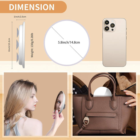 Magnifying Mirror 30X with Suction Cups, 6inch Round Makeup Mirror with High Magnification and Tweezers Set