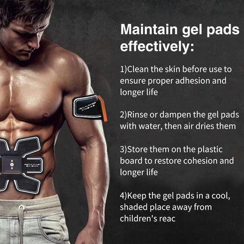 PAMASE 50/80 Pcs Gel Pads for Abs Stimulator - Replacement Pads for Reusable Ab Workout Toner Belt