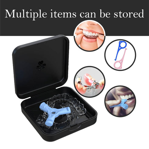 Retainer Case, ARGOMAX Aligner Case, 2 Piece Orthodontic Box for Braces (Black)