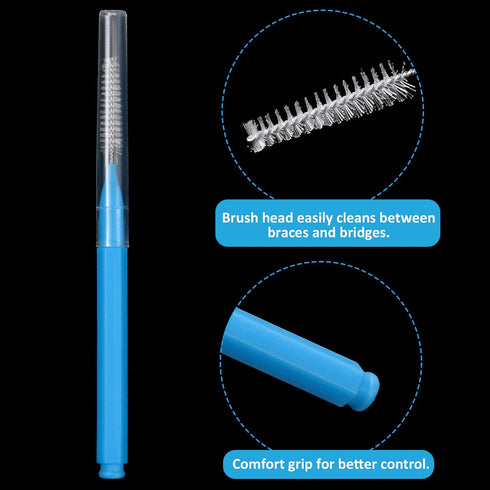 Patelai 100 Pieces Braces Brush for Cleaner Interdental Brush Toothpick Dental Hygiene Flosser Tooth Cleaning Tool