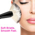 Fan Makeup Brush, Luxspire Professional Highlighting Make Up Brush Blush Bronzer Cheekbones Brush, Single Large Soft & Dense Face Blush Powder Foundation Brushes Make Up Tool, Black