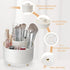 360 Rotating Makeup Brush Holder Organizer, 5 Slot Makeup Organizer for Vanity, White