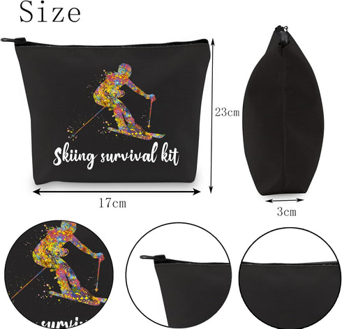 POFULL Skiing Bag, Skiing Team Gifts Survival Kit for Ski Lover, Cosmetic Bag