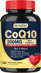 Coq10 200mg Upgraded with Vitamin E & PQQ & Black Pepper Extract, 120 Servings for Heart Support