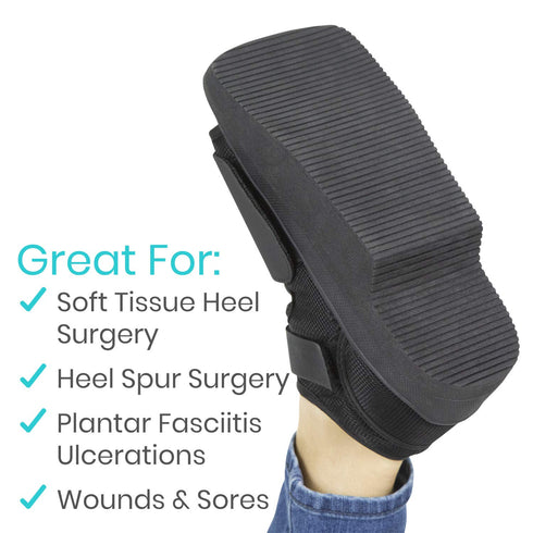 Vive Wedge Post-Op Shoe - Offloading Boot for Heel or Ankle Pain - Medical Foot Recovery for Bone or Soft Tissue