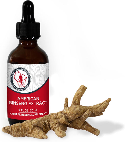 Dairyland American Ginseng Extract 2 Fl oz, Authentic Wisconsin Ginseng Liquid for Energy and Vitality - Non-GMO