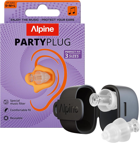 Alpine PartyPlug Concert Ear Plugs with 19dB Noise Reduction - Reusable Hearing Protection for Live Events