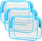 PACKISM TSA Approved Clear Makeup Bag - Waterproof Quart Size Travel Cosmetic Bag for Women, 3 Pack, Airline Compliant
