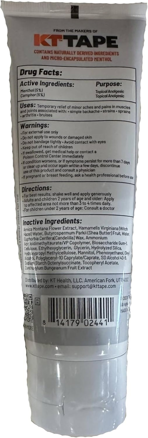 KT Health Pain Relief Gel, Time-Released Topical Relief for Back, Neck, Hands, Feet, 3.4 oz Tube