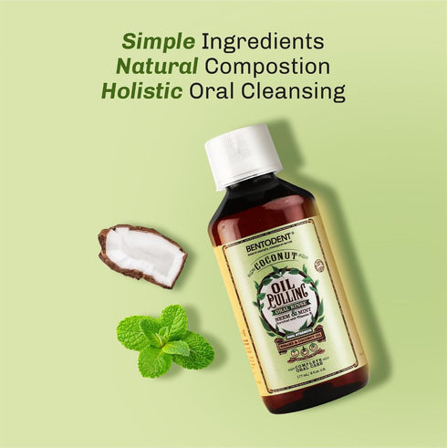 Whitening,6 oz. Bentodent Coconut Oil Pulling, Powerful Neem & Mint, Dual Strength of Sesame & Coconut Oil, Oil Pulling