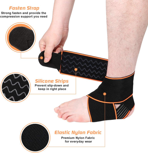 Adjustable Ankle Brace for Women and Men - Ankle Support for Sprain, Plantar Fasciitis, Achilles Tendon, Compression