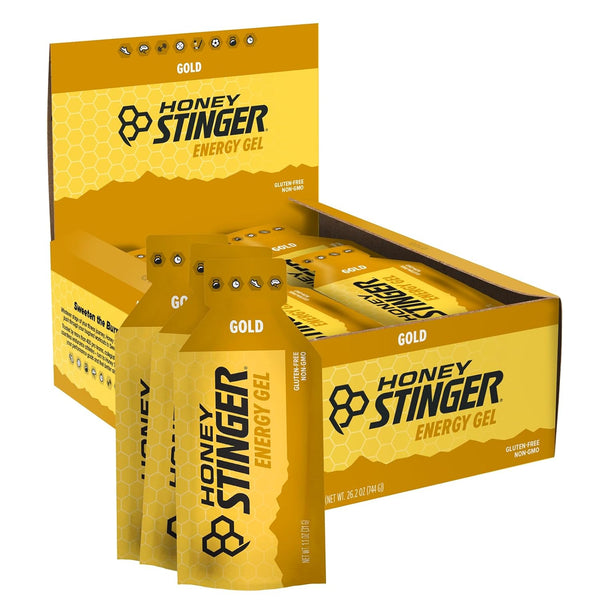 Honey Stinger Gold Energy Gel, 24 Pack, 26.4 Ounce | Gluten Free & Caffeine Free | Sports Nutrition for Exercise