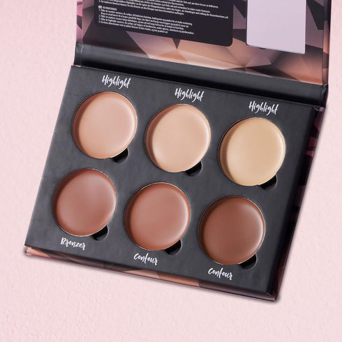 W7 Lift & Sculpt Cream Contour Kit - Makeup Palette for Concealing, Highlighting & Contouring - Step-by-Step