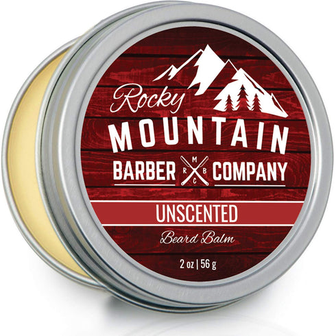Rocky Mountain Barber Company Classic Unscented Beard Balm - 100% Natural Premium Wax Blend