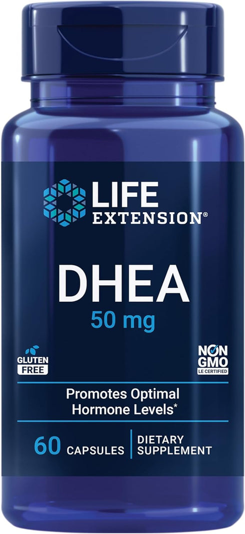 Life Extension DHEA 50 mg, 60 Capsules, Dehydroepiandrosterone Supplement for Hormone Balance & Immune Support