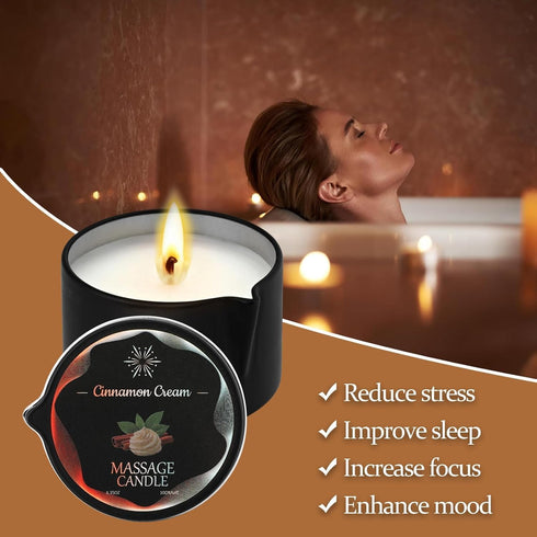 Sariiraw 6 Pack Set, Massage Oil Candles Low Temp Soy Based Massage Candles for Massage Therapy, Relaxation & Skin