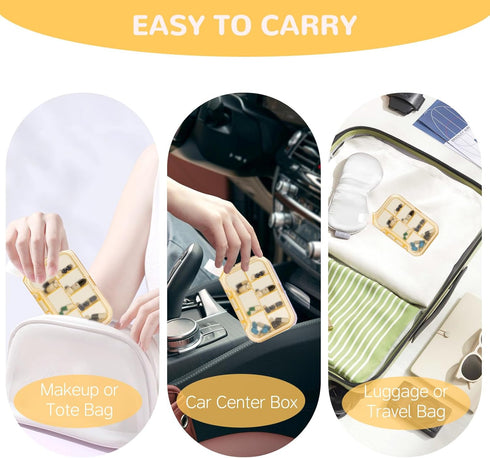 ljhaowu New Weekly Pill Organizer, Moisture-Proof Storage Case, Daily Travel Pill Storage Container, Travel Pill Box