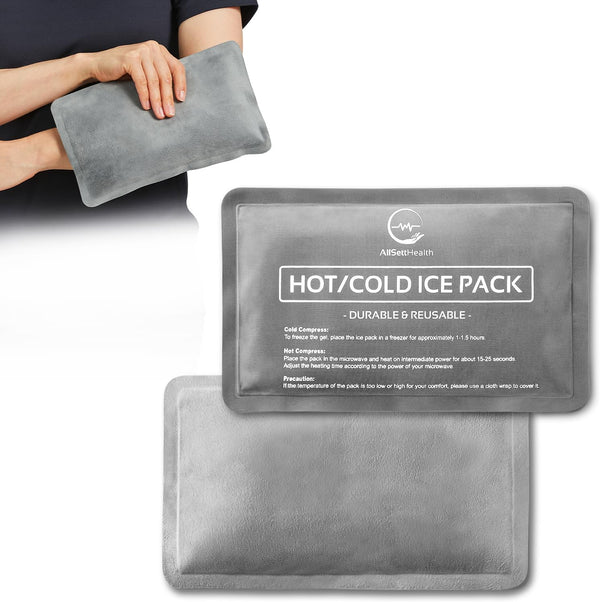 2 Pack Reusable Ice Packs for Injuries, Soft Gel Ice Pack with Velvet Fabric, Flexible Hot and Cold Set