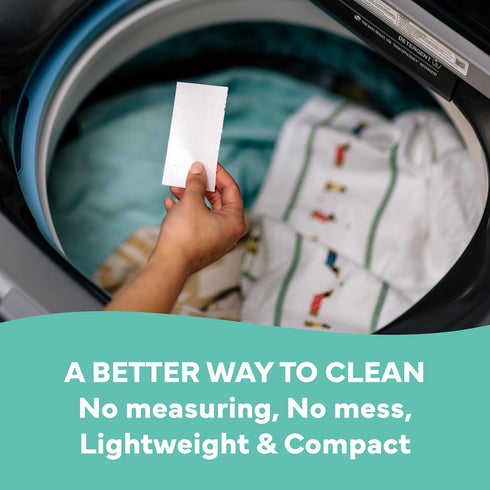Tru Earth Compact Dry Laundry Detergent, Unscented, Up to 64 Loads (32 Sheets), Liquidless Detergent