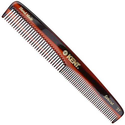 Kent 3T 6.5 Inch Double Tooth Hair Dressing Comb for Hair, Beard, and Mustache, Coarse and Fine Hair Styling, Made in