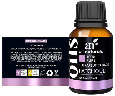 artnaturals 100% Pure Patchouli Essential Oil, 0.5 Fl Oz / 15ml, Therapeutic Grade Fragrance Oil