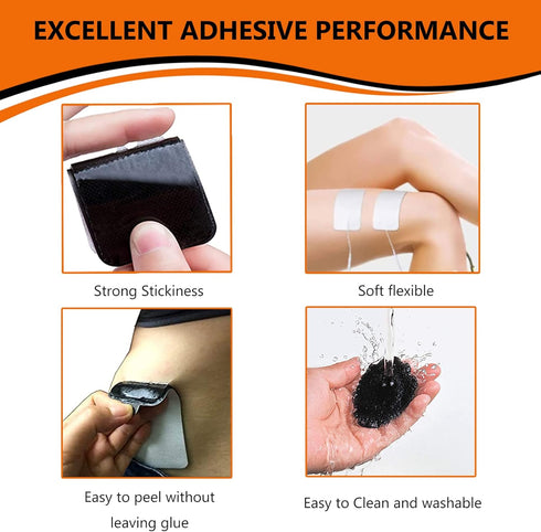 10PCS Reusable Electrodes TENS Unit Replacement Pads 2x4 for Muscle Stimulator, Compatible with AUVON, TENS 7000,