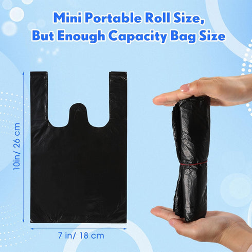 Lerheedi 2000 10.2 7.1inch, Pcs Sanitary Napkin Disposal Bags with Handles, Sanitary Disposal Bag x Black Trash Bags