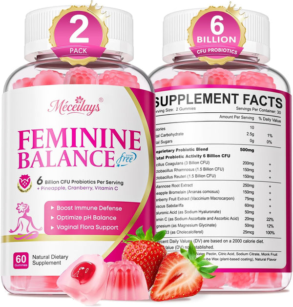 Feminine Balance Gummies for Women, Premium Ph Balance Gummies with Probiotic for