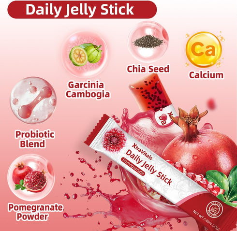 XtraVitals 15 Coleology Cutting Jelly - Collagen Jelly Stick with Chia Seeds Collagen, Hyaluronic Acid, Glowing Skin
