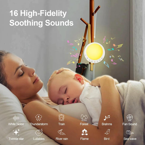 HoaBoly Nightlight,16 White Noise Machine for Baby,Portable Sound Machine with Soothing and Memory Function,Baby-Safe