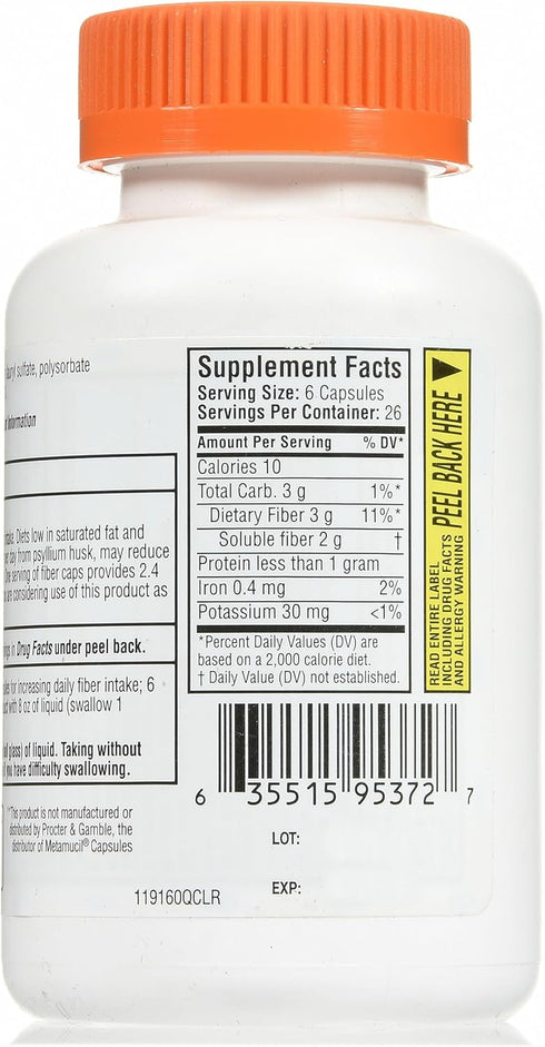 Quality Choice Daily Fiber Capsules, 160 Count for Regularity