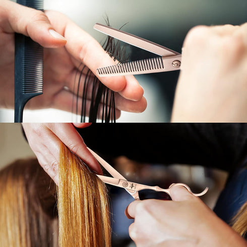 PURPLEBIRD Hair Cutting Scissors Thinning Shear Set, Professional Barber 6 inch Styling Kit for Men, Women, Kids