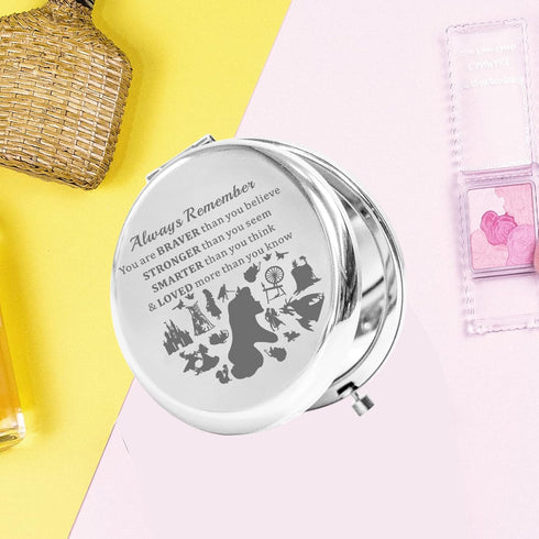 KEYCHIN Sleeping Princess Pocket Mirror, Compact Makeup Mirror for Women, Gifts for Girls and Teenagers