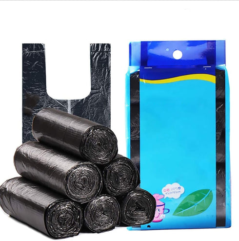 Kitchen Garbage Bags, Black Trash Bag, 100 Counts 4 Gallon, 45x60Cm with Handles for Bathroom