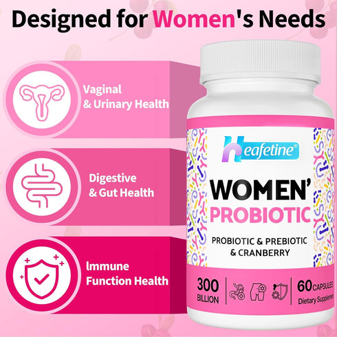 Vaginal Probiotics for Women, 300 Billion CFUs, 60 Caps for Vaginal & Urinary Tract Health