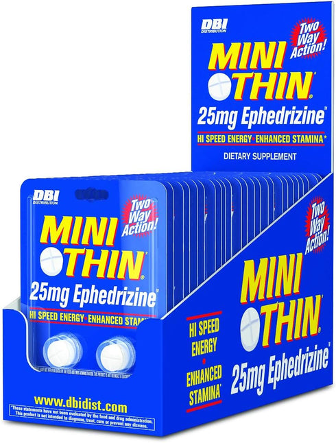 Mini Thin | Two-Way Action Caffeine Pills - High Speed Energy and Enhanced Stamina - 205mg Caffeine