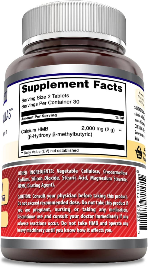 Amazing Formulas HMB 2000mg per Serving Tablets Supplement | Non-GMO | Gluten Free | Made in USA (60 Count)