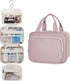Narwey Hanging Toiletry Bag for Women Travel Makeup Bag Organizer Toiletries Bag for Travel Size Essentials Accessories Cosmetics (Dusty Rose (Medium))