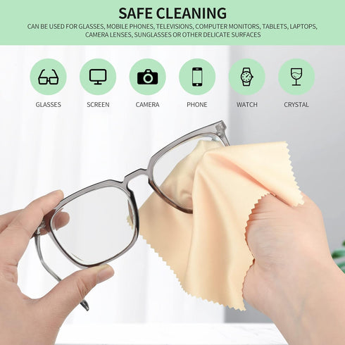 vonper 18 Pack (7" 6") Microfiber Cleaning Cloths x Multicolor Glasses Cleaning Cloth for Eyeglasses, Camera Lens, Cell